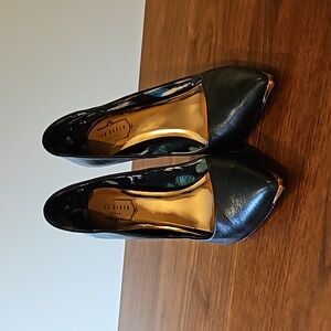 Ted Baker Black Pumps with Rose Gold Details